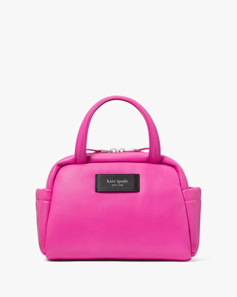 Kate Spade,パフド レザー サッチェル,ハンドバッグ,ビビッドスナップドラゴン