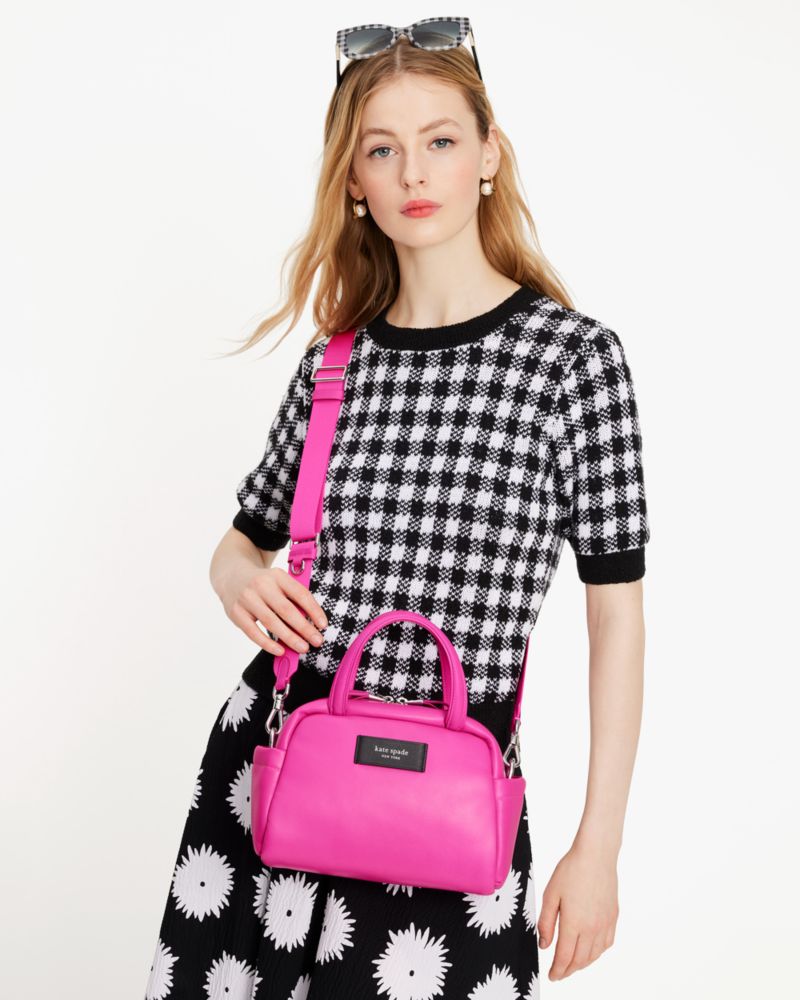 Kate Spade,パフド レザー サッチェル,ハンドバッグ,ビビッドスナップドラゴン