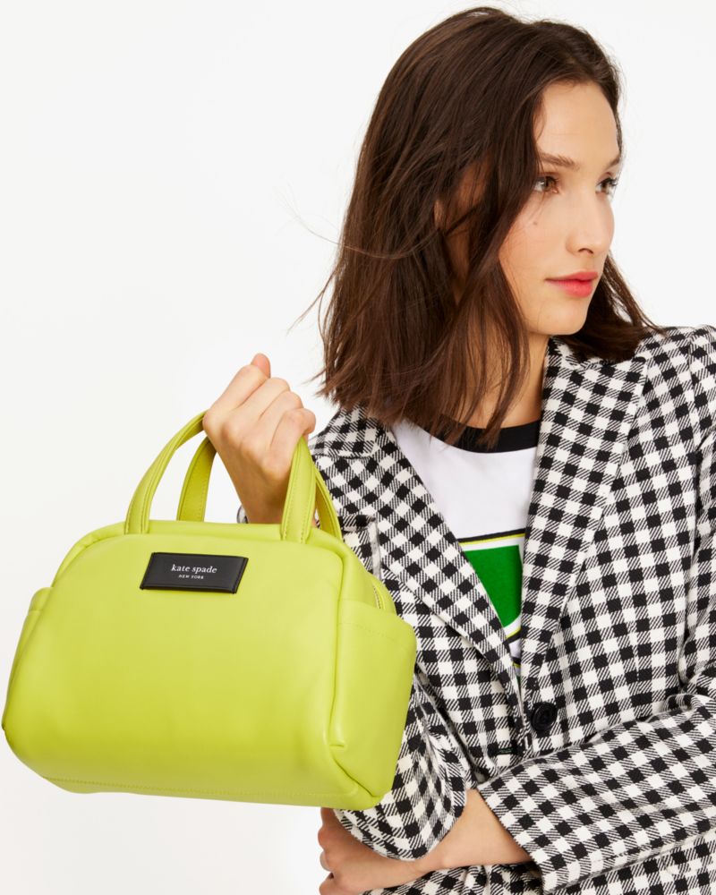 Kate Spade,パフド レザー サッチェル,ハンドバッグ,ワサビ