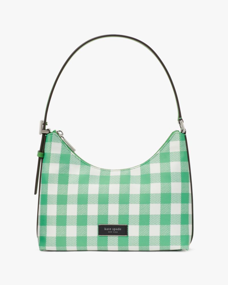 Sam Icon Gingham Printed Fabric Small Shoulder Bag