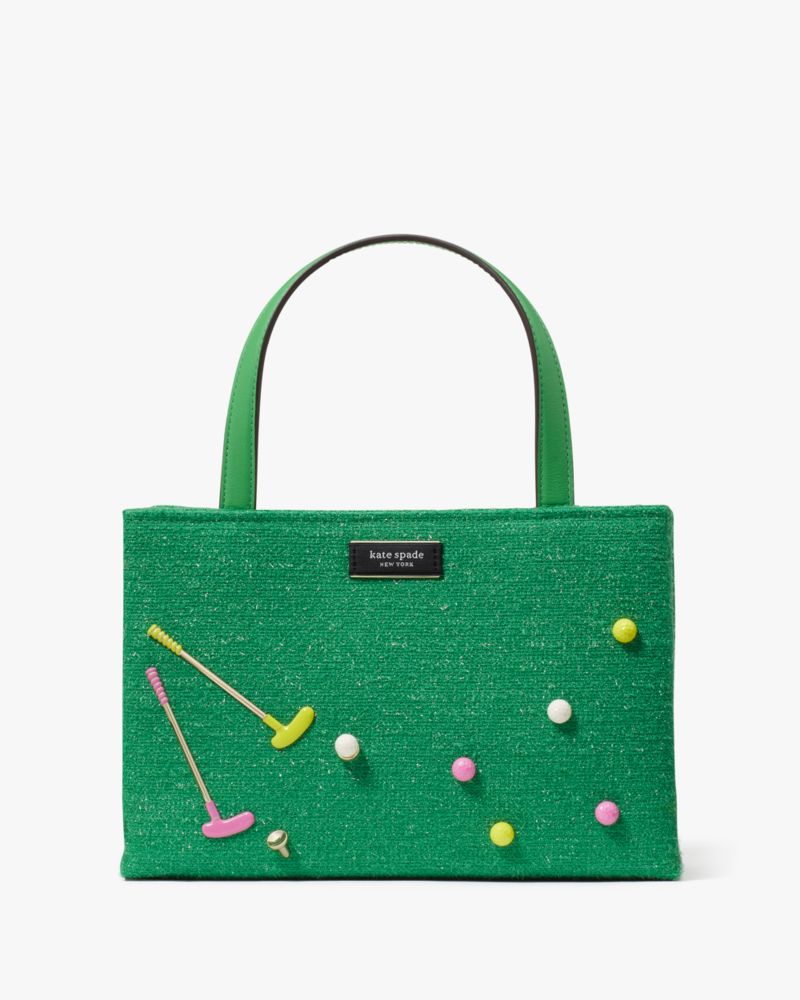 Kate Spade,Sam Icon Astroturf Fabric Small Tote,Candy Grass Multi