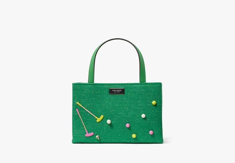 Kate Spade,Sam Icon Astroturf Fabric Small Tote,Candy Grass Multi image number 0