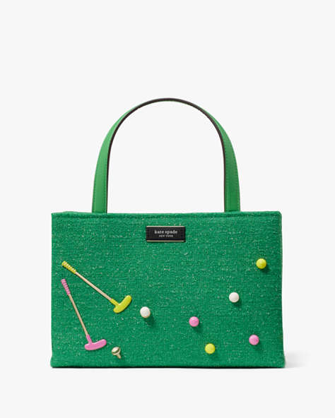 Kate Spade,Sam Icon Astroturf Fabric Small Tote,Candy Grass Multi
