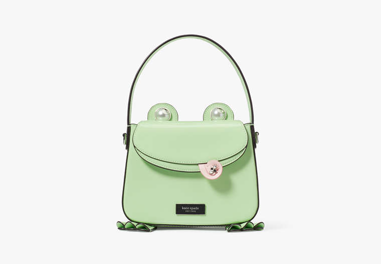 Kate Spade,Lily Patent Leather 3D Frog Hobo Bag,Serene Green