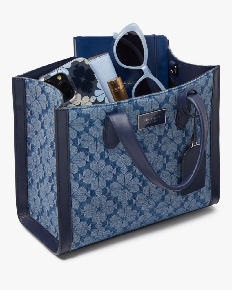 Denim jacquard bag