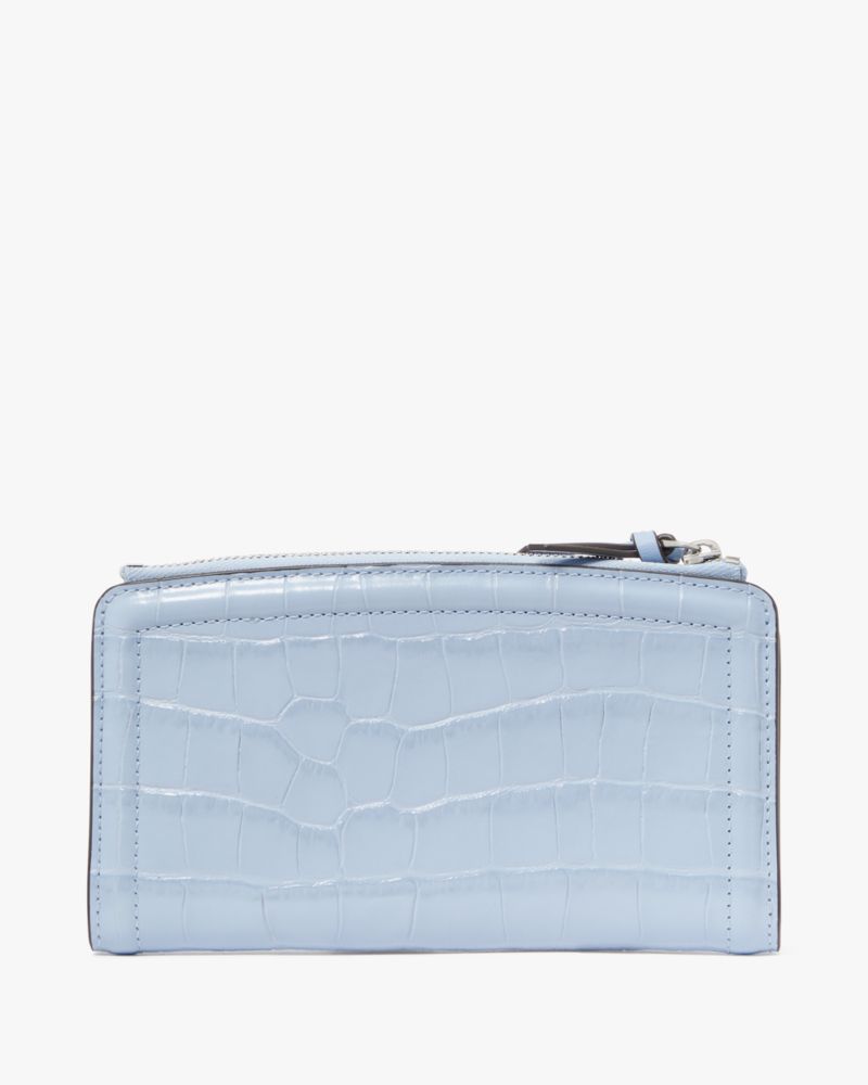 Kate Spade,Knott Croc-embossed Zip Slim Wallet,North Star