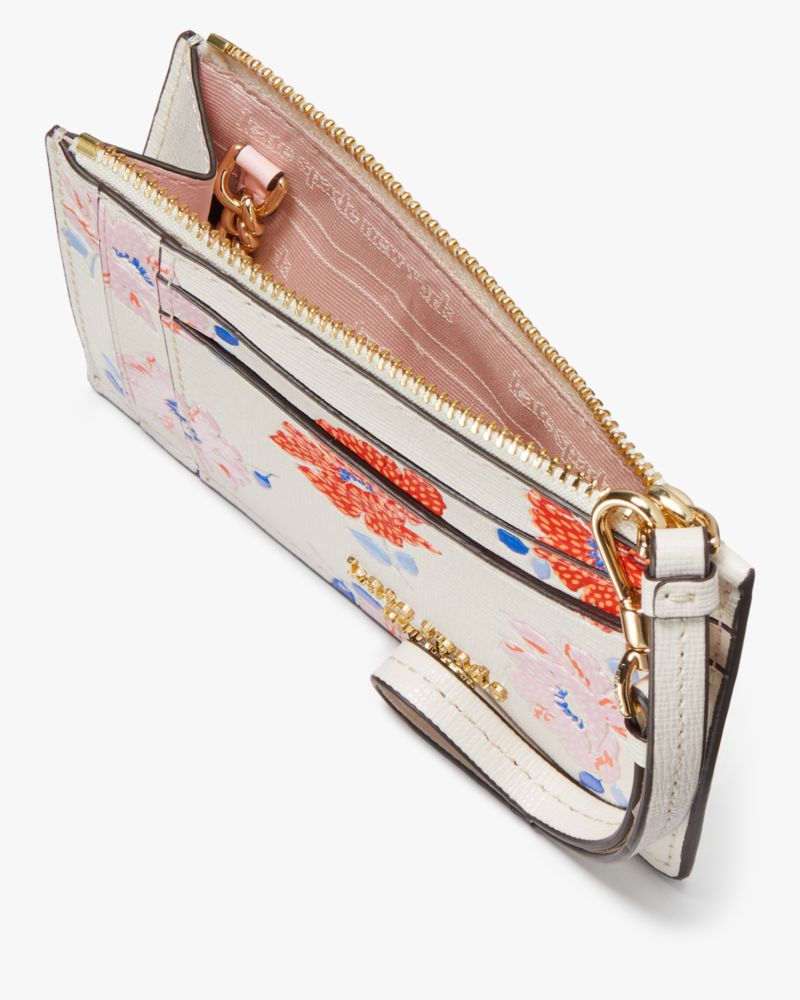 Morgan Dotty Floral Embossed Card Case Wristlet