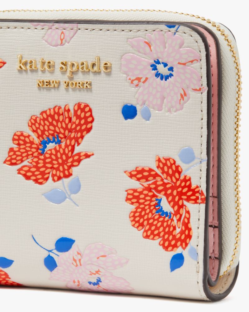 Morgan Dotty Floral Embossed Small Compact Wallet