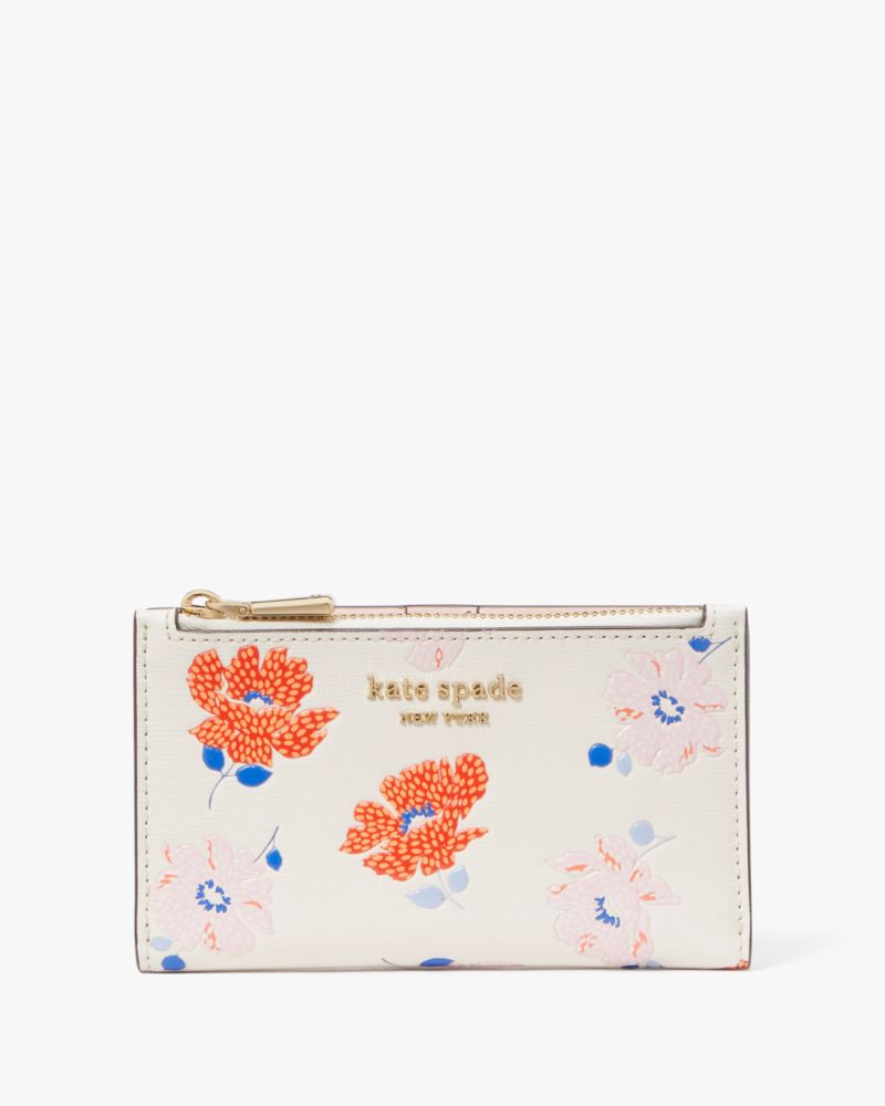 Morgan Dotty Floral Embossed Small Slim Bifold Wallet | Kate Spade