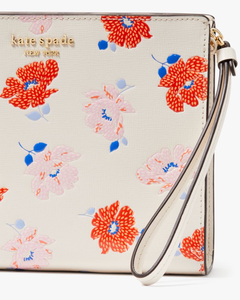 Morgan Dotty Floral Embossed Gusseted Wristlet | Kate Spade