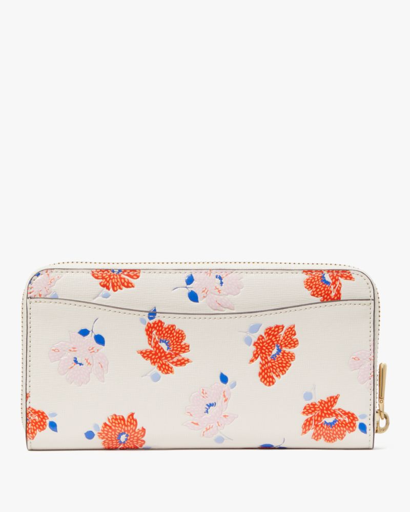 Morgan Dotty Floral Embossed Zip-around Continental Wallet