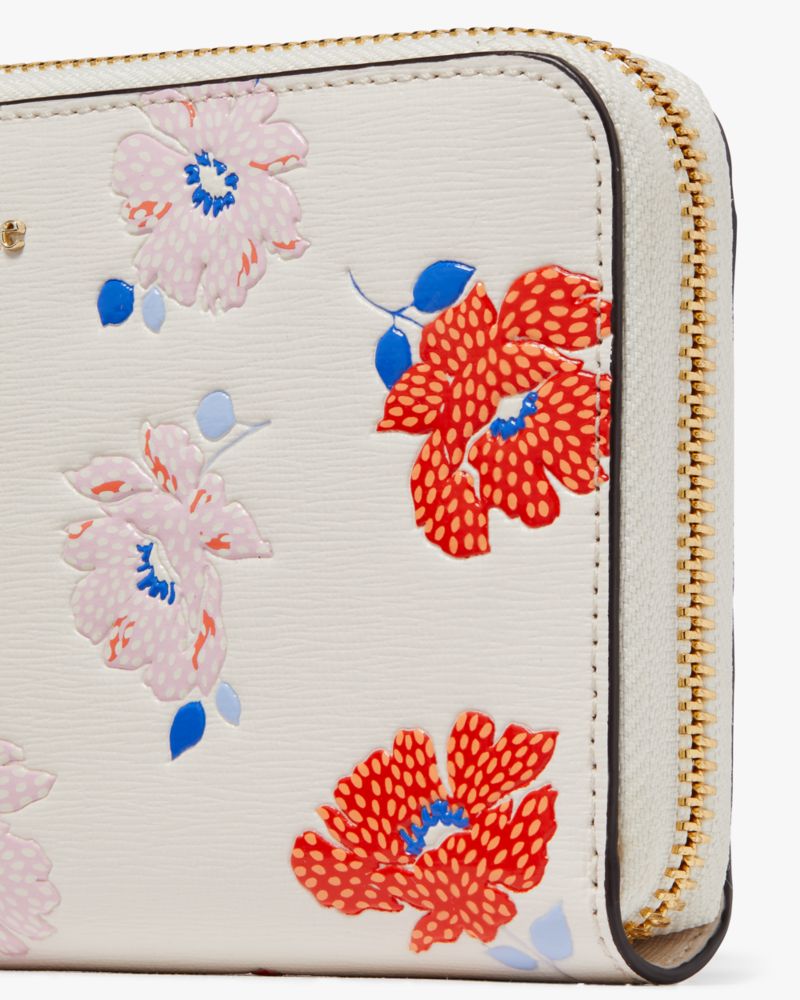 Morgan Dotty Floral Embossed Zip-around Continental Wallet