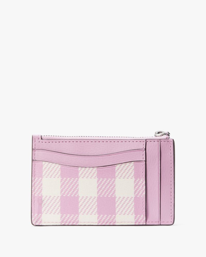 Kate Spade,Morgan Gingham Field Card Case Wristlet,Berry Cream Multi