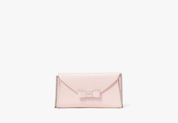 Kate Spade,Morgan Bow Embellished Patent Leather Envelope Flap Crossbody,Crepe Pink