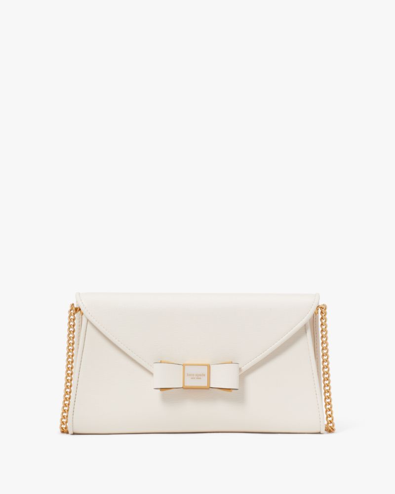 Kate Spade,Morgan Bow Embellished Envelope Flap Crossbody,Parchment