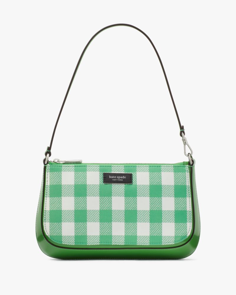 Kate Spade,Sam Icon Gingham Field Mini Pochette,Candy Grass Multi