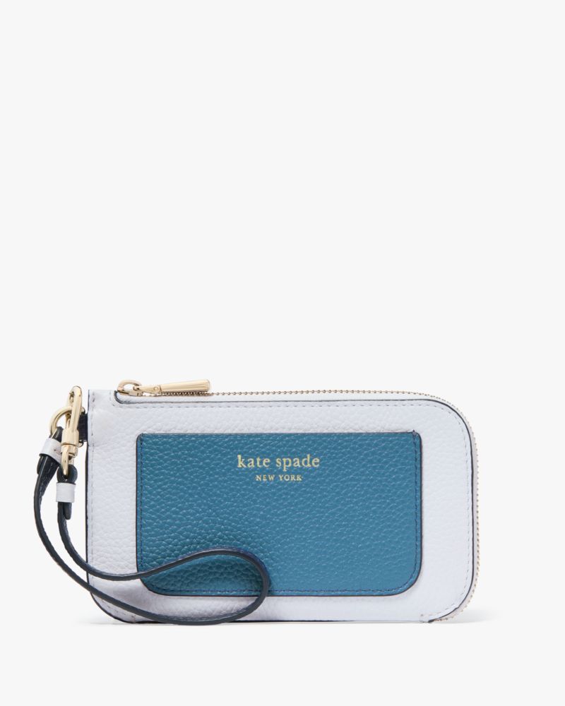 Kate Spade,アヴァ カラーブロックド コイン カード ケース リスレット,ブルースマルチ