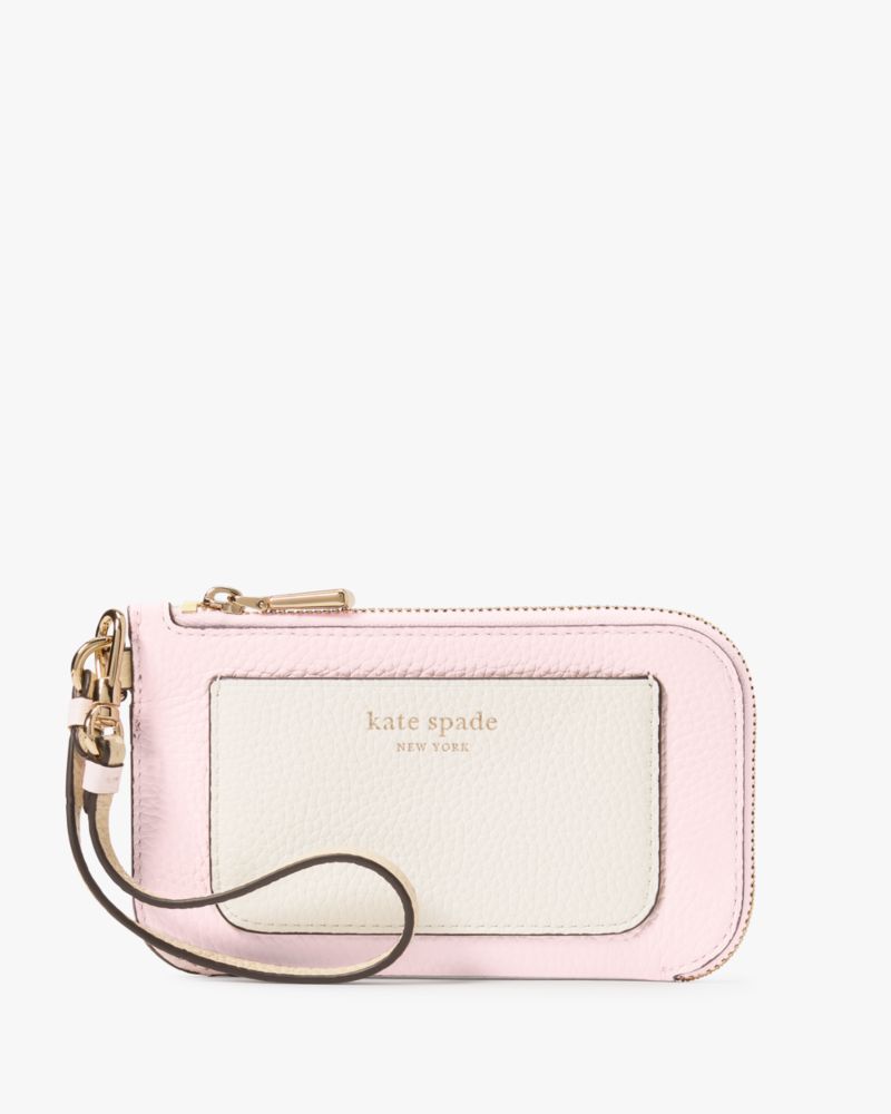 Kate Spade,Ava Colorblocked Coin Card Case Wristlet,Shimmer Pink Multi