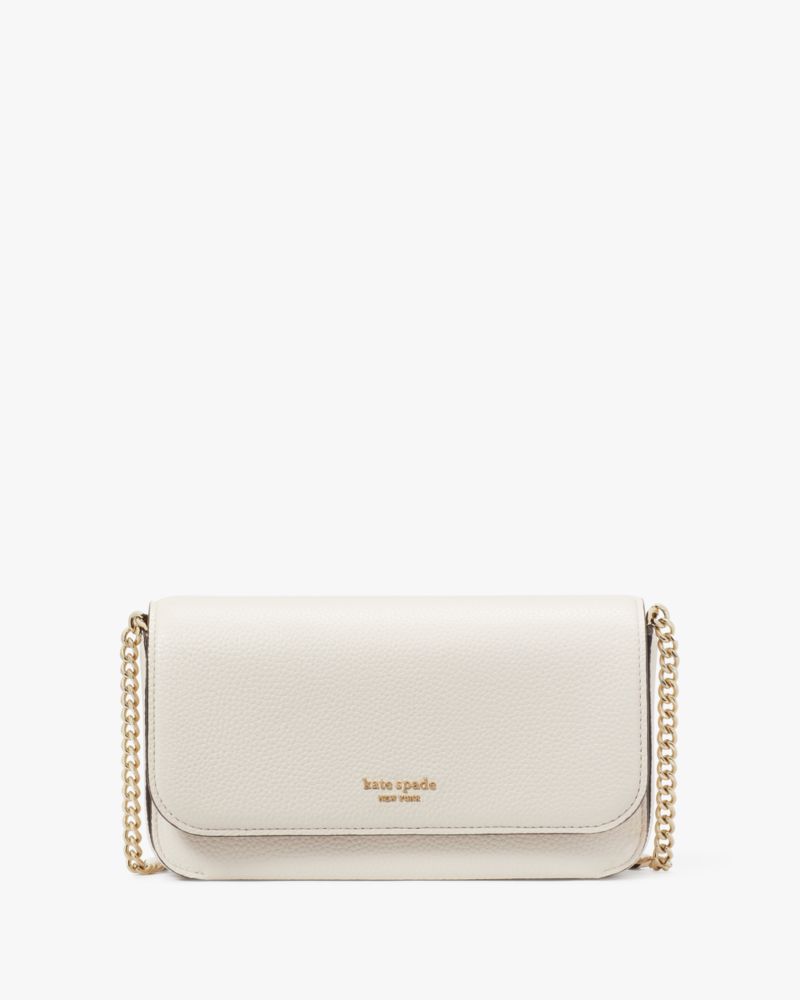 Kate Spade,Ava Flap Chain Wallet,Parchment