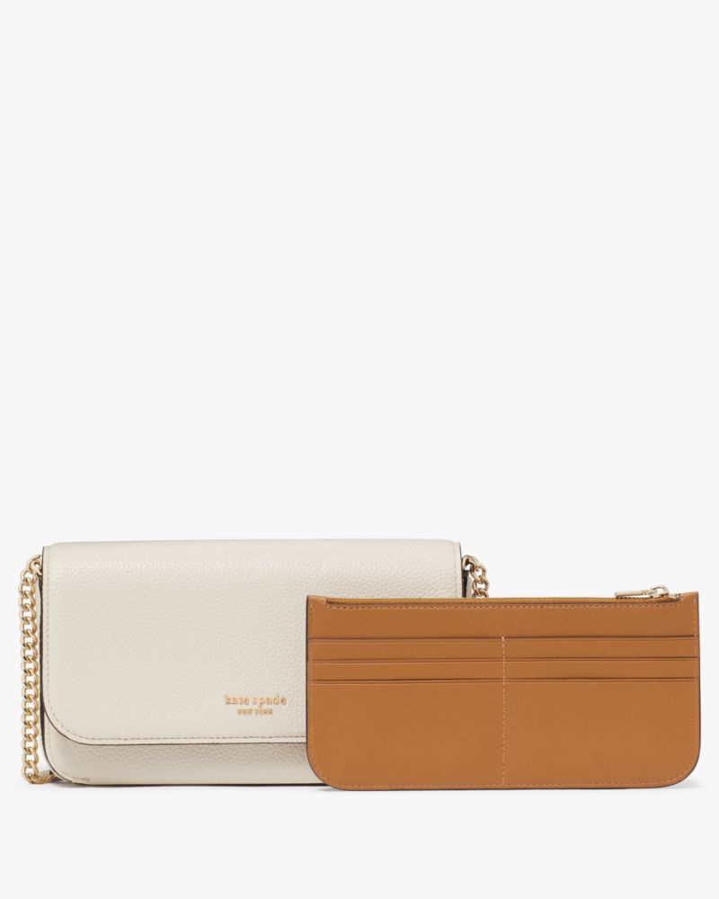 Kate Spade,Ava Flap Chain Wallet,Parchment