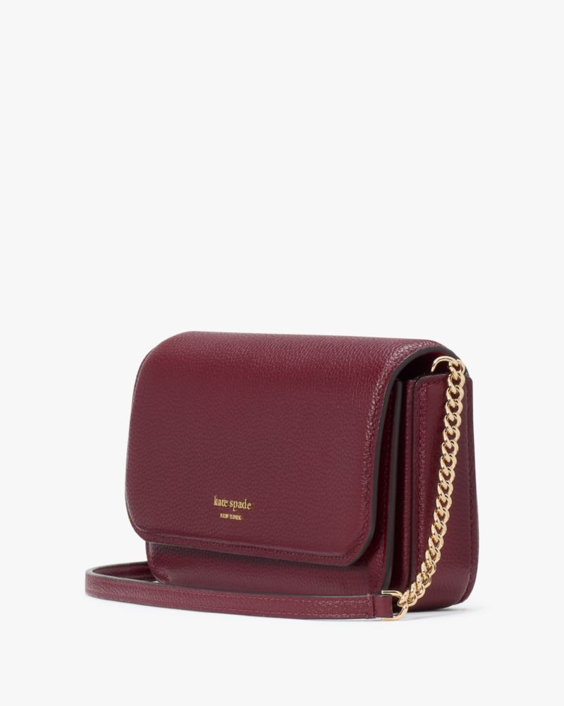 Kate Spade,Ava Flap Chain Wallet,Maroon