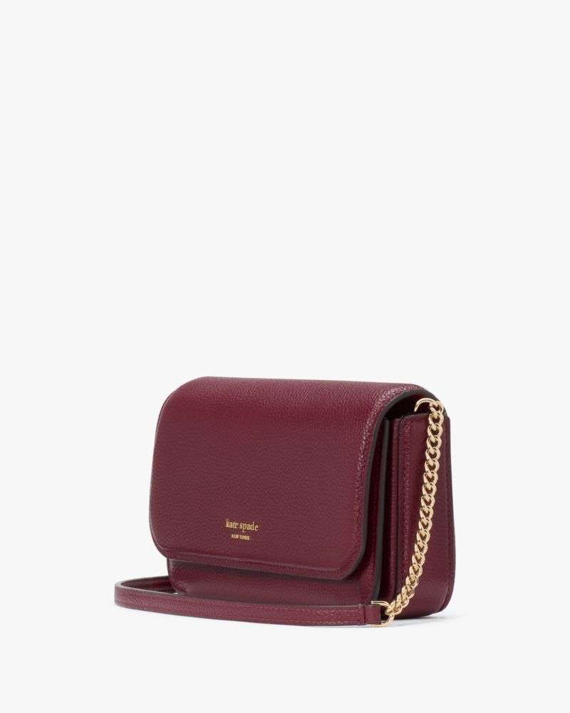 Kate Spade,Ava Flap Chain Wallet,Maroon