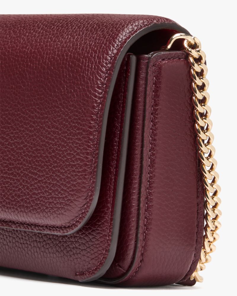 Kate Spade,Ava Flap Chain Wallet,Maroon