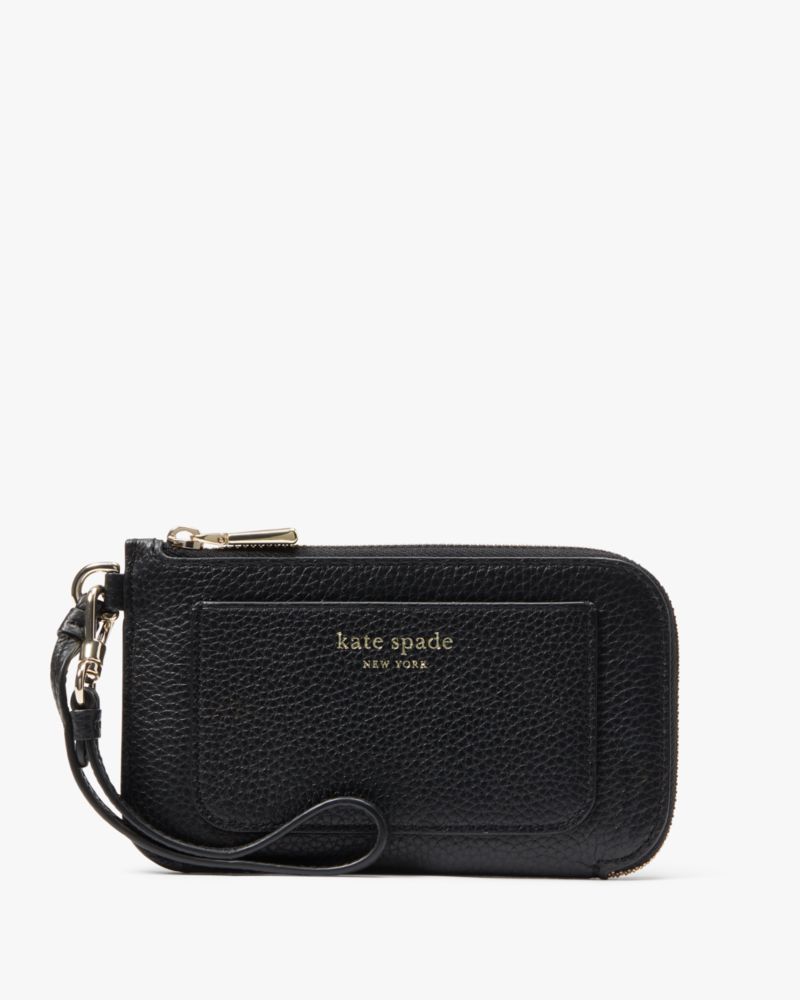 Kate Spade,Ava Coin Card Case Wristlet,Leather,Wristlet,Card Case,Logo,Metal,Casual,