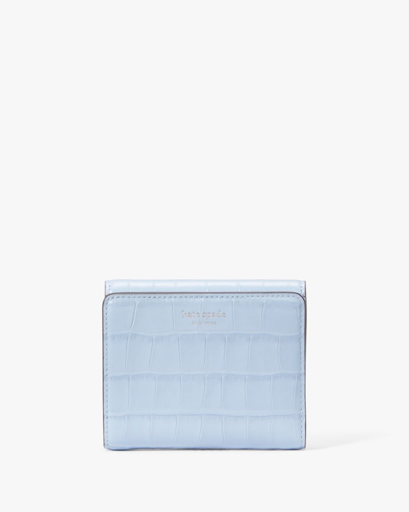 Kate Spade,Dakota Croc Embossed Bifold Flap Wallet,North Star