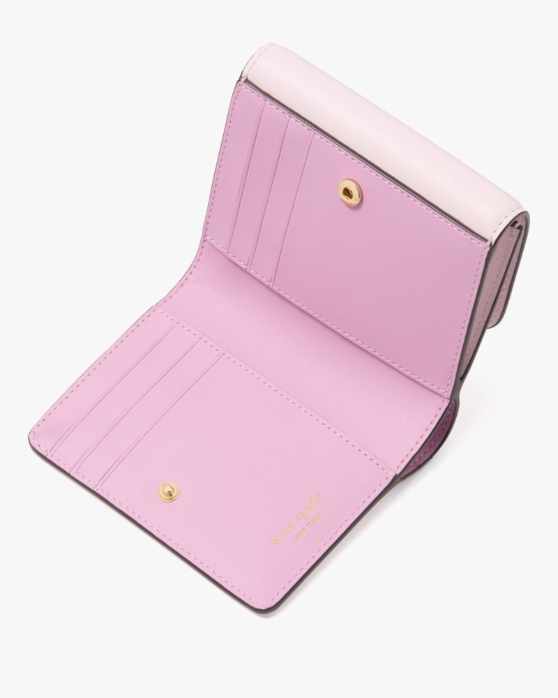 Kate Spade,ケイト・スペード ダコタ バイフォールド フラップ ウォレット,ミニ財布,シマーピンク