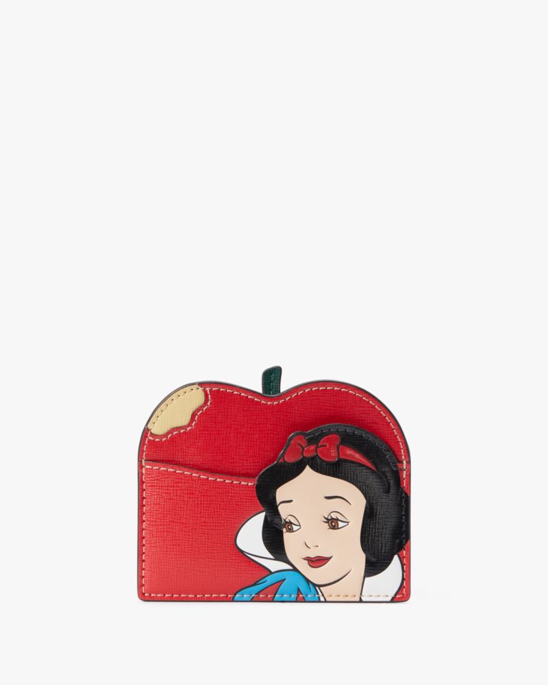 Kate Spade,Disney X Kate Spade New York Snow White Card Holder,Leather,Card Case,Logo,Word Embellishment,Casual,