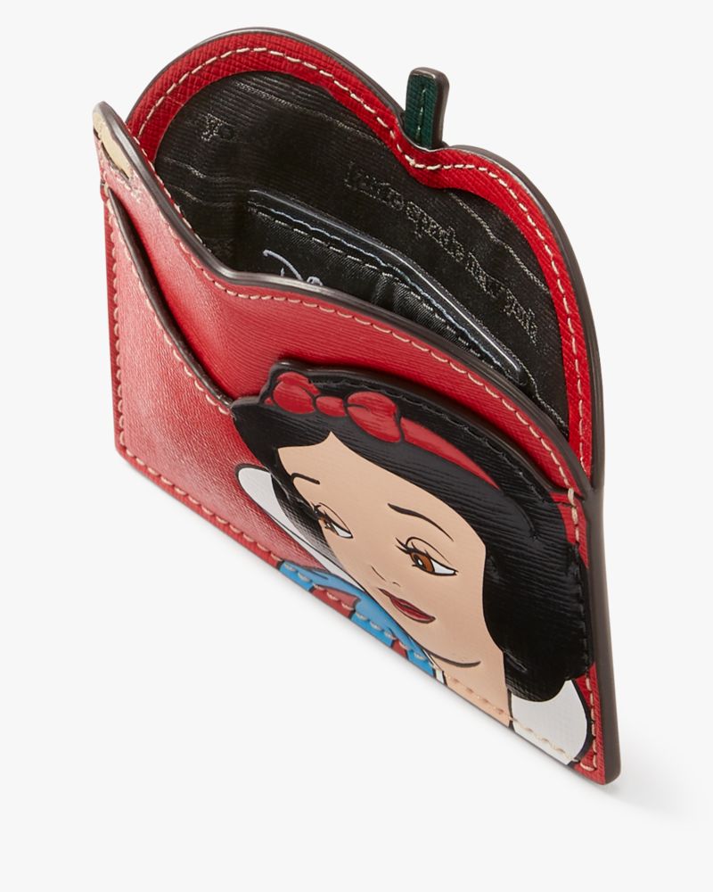 Kate Spade,Disney X Kate Spade New York Snow White Card Holder,Leather,Card Case,Logo,Word Embellishment,Casual,