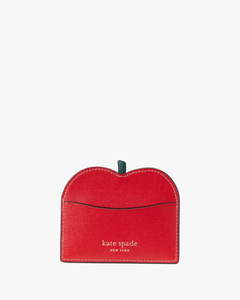 Kate Spade,Disney X Kate Spade New York Snow White Card Holder,Leather,Card Case,Logo,Word Embellishment,Casual,
