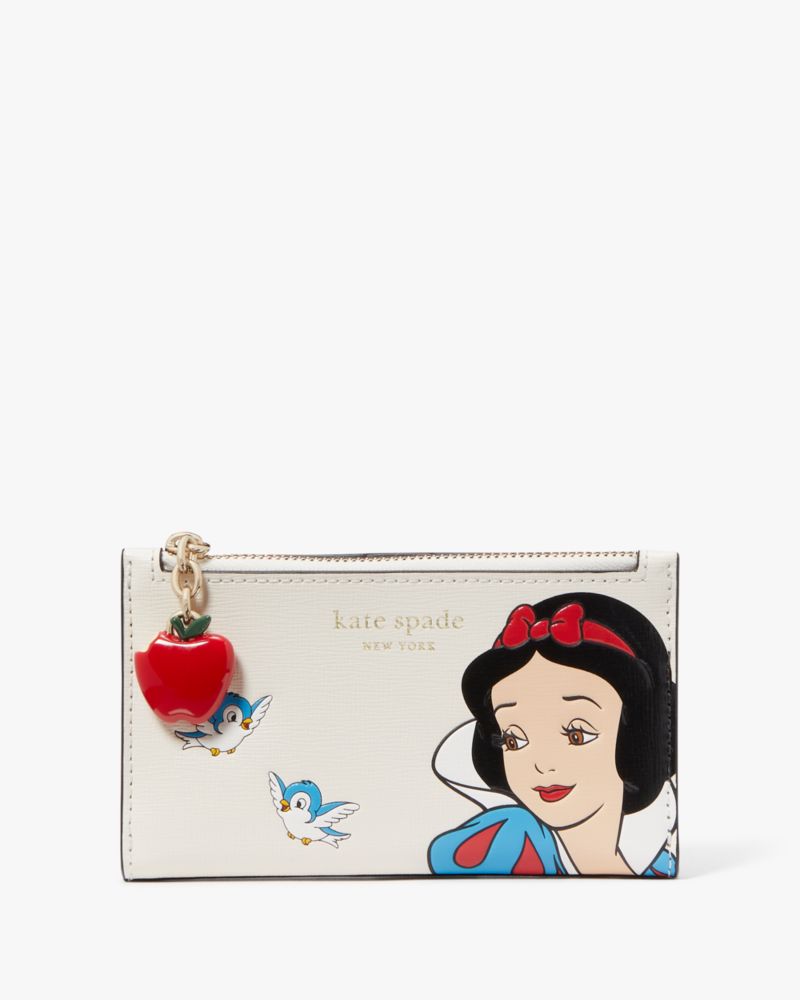 Cream Multi Disney X Kate Spade New York Snow White Small Slim Bifold Wallet