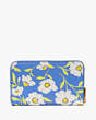 Kate Spade,Katy Sunshine Floral Textured Leather Medium Zip-Around Wallet,Fluorite Multi
