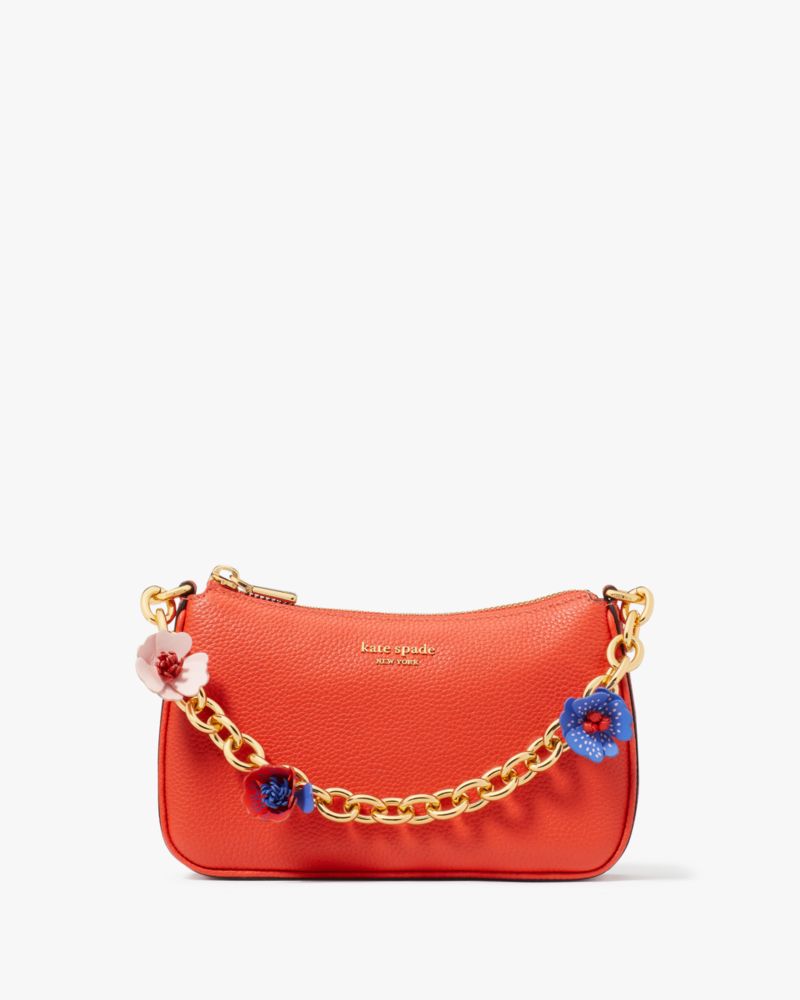 Kate Spade,Jolie Novelty Flower Small Convertible Crossbody,Red Berry