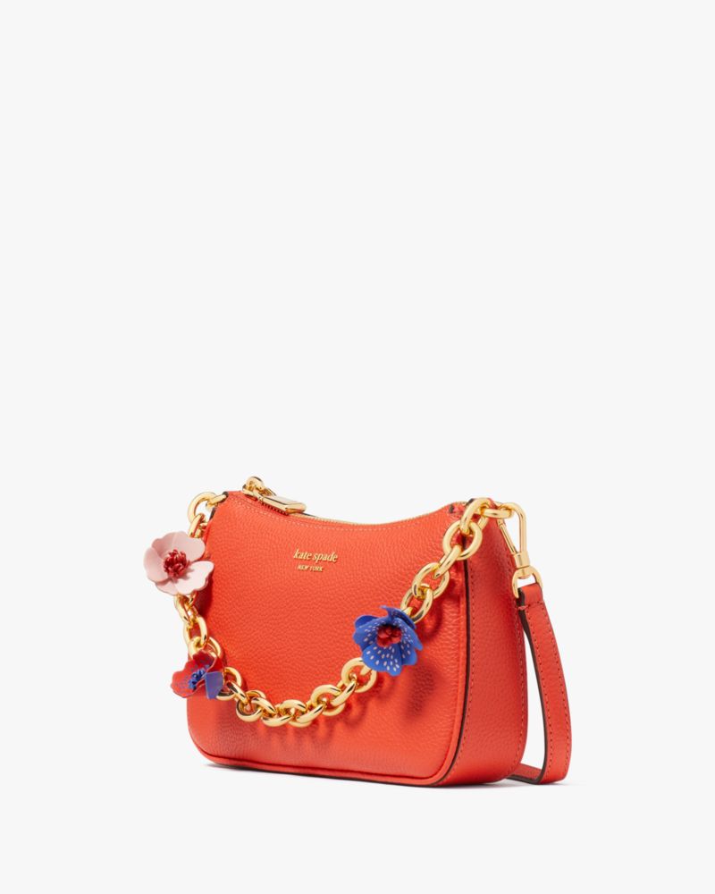 Kate Spade,Jolie Novelty Flower Small Convertible Crossbody,Leather,Crossbody,Shoulder Guard,Day Party,Red