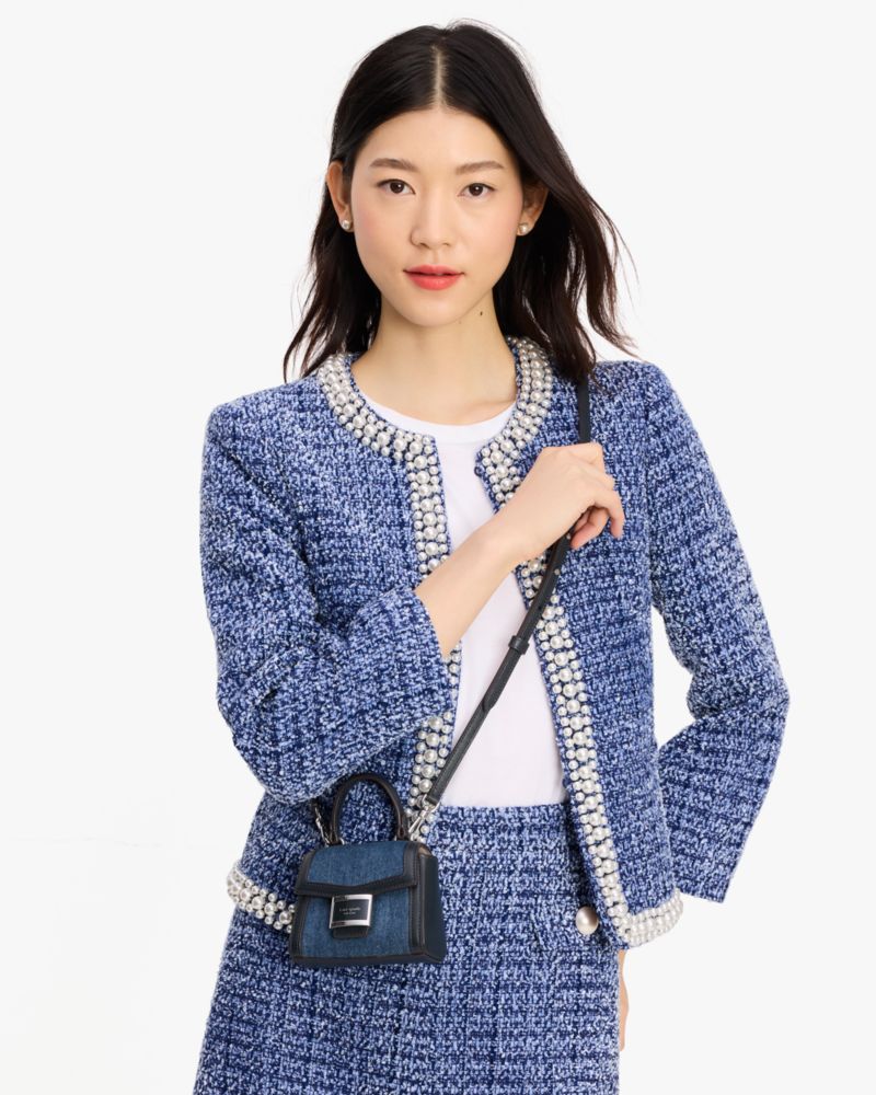 Kate Spade,Katy Denim Micro Crossbody,Winters Night Multi