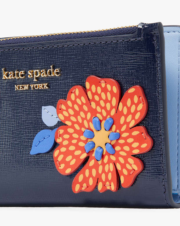 Dottie Bloom Flower Applique Small Slim Bifold Wallet | Kate Spade