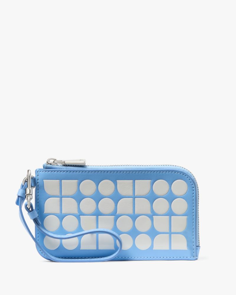 Kate Spade,Noel Wristlet,Leather,Card Case,Wristlet,Color Block,Casual,Blue