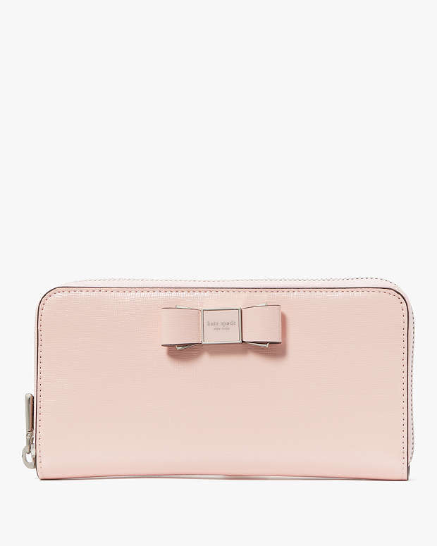 Morgan Bow Embellished Patent Leather Zip Around Wallet | Kate