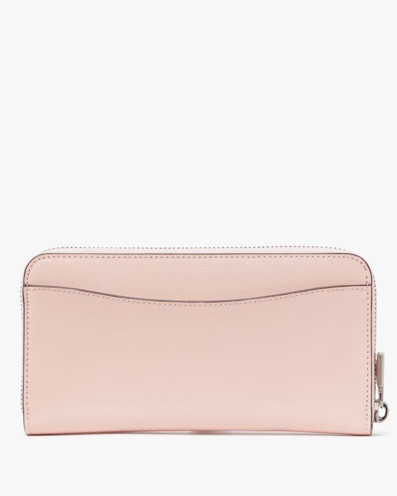 Kate Spade,Morgan Bow Embellished Patent Leather Zip-around Wallet,Crepe Pink