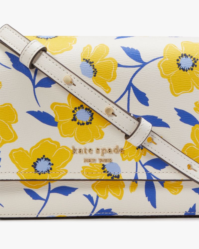 期間限定！美品Kate spade Morgan Sunshine Floral Printed Flap Chain Wallet | Kate