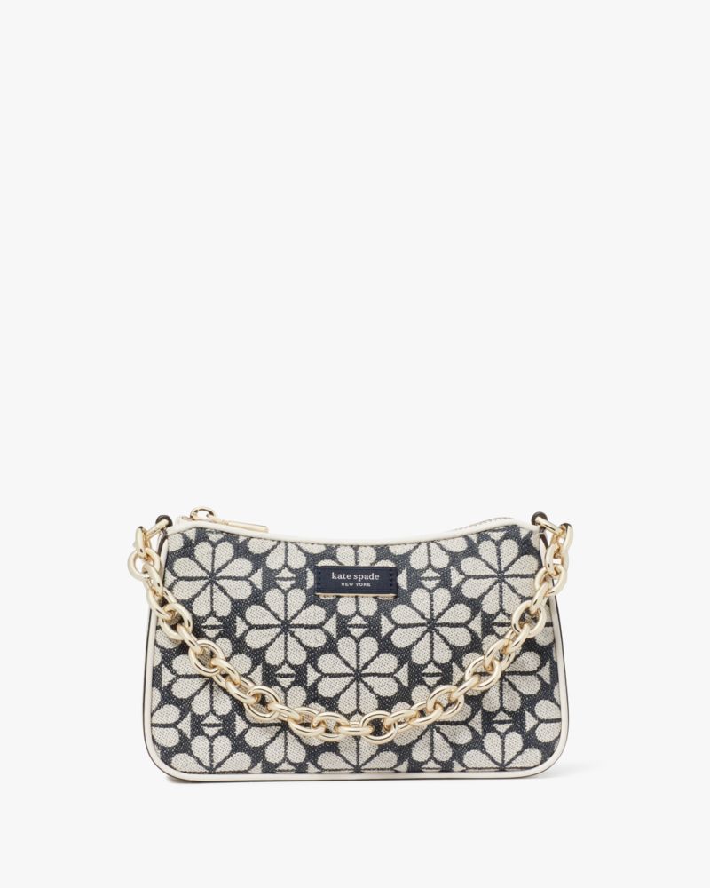 Kate Spade,Jolie Spade Flower Jacquard Small Convertible Crossbody,Charcoal Grey Multi