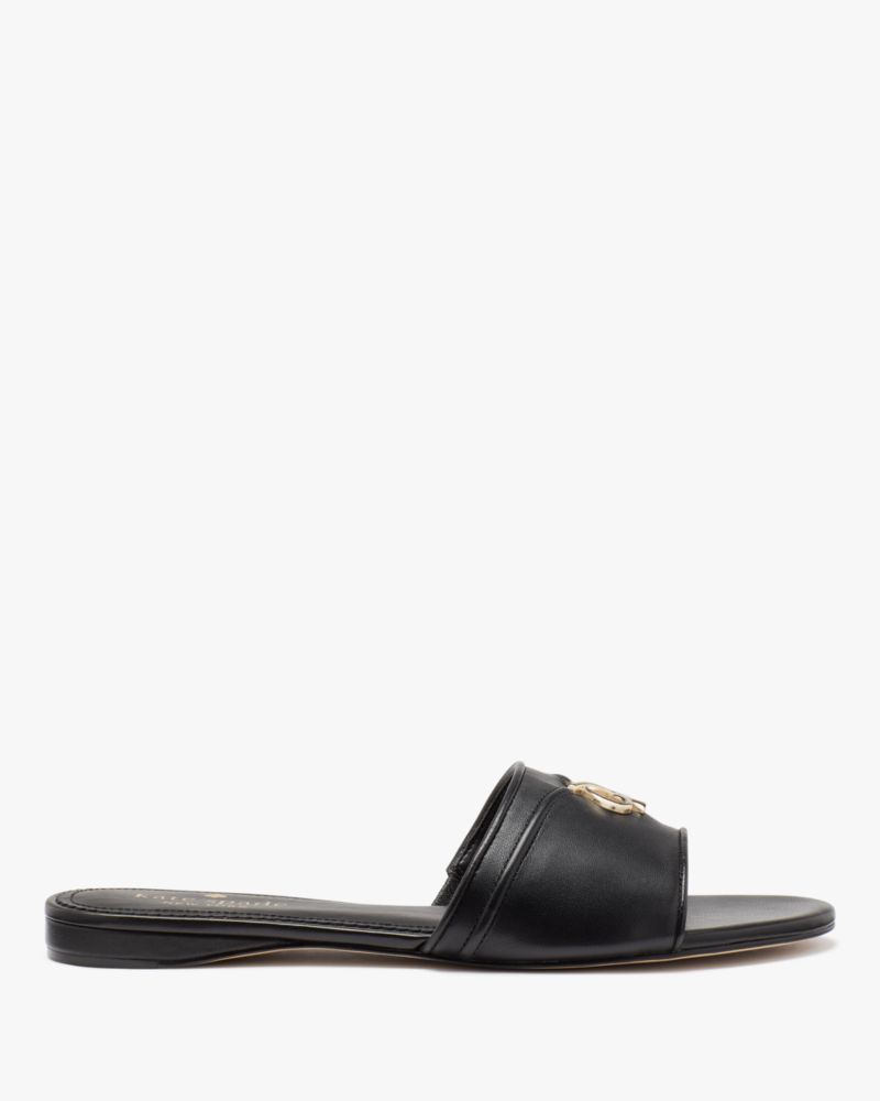 Kate Spade,Kendra Slide,Rubber,Slides,Metal,Logo,Casual,