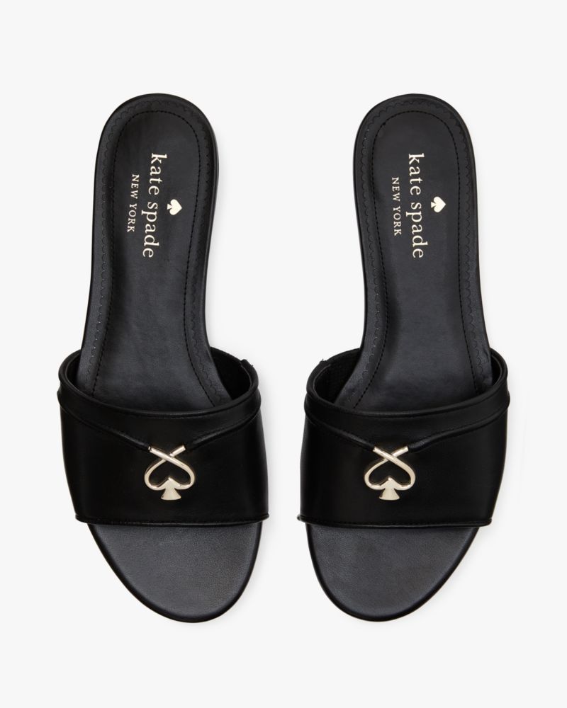 Kate Spade,Kendra Slide,Rubber,Slides,Metal,Logo,Casual,