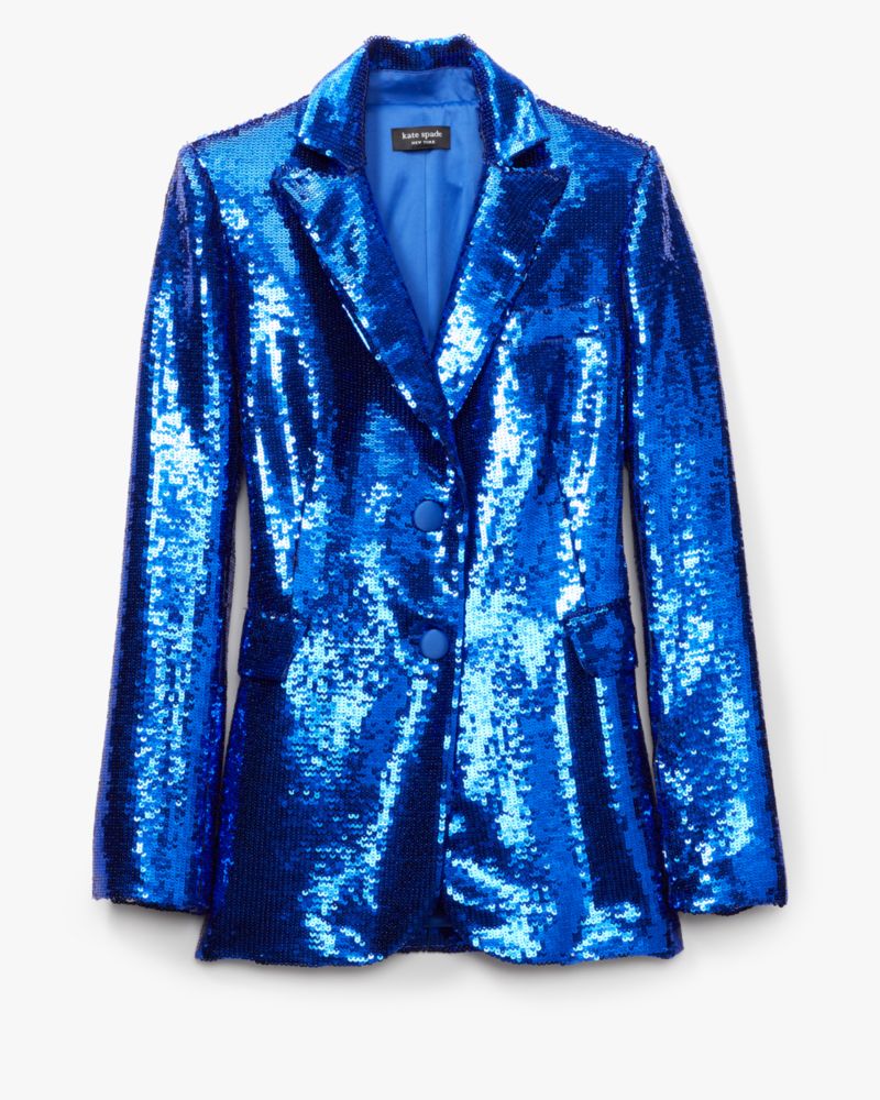 Kate Spade,Sequin Blazer,Stained Glass Blue