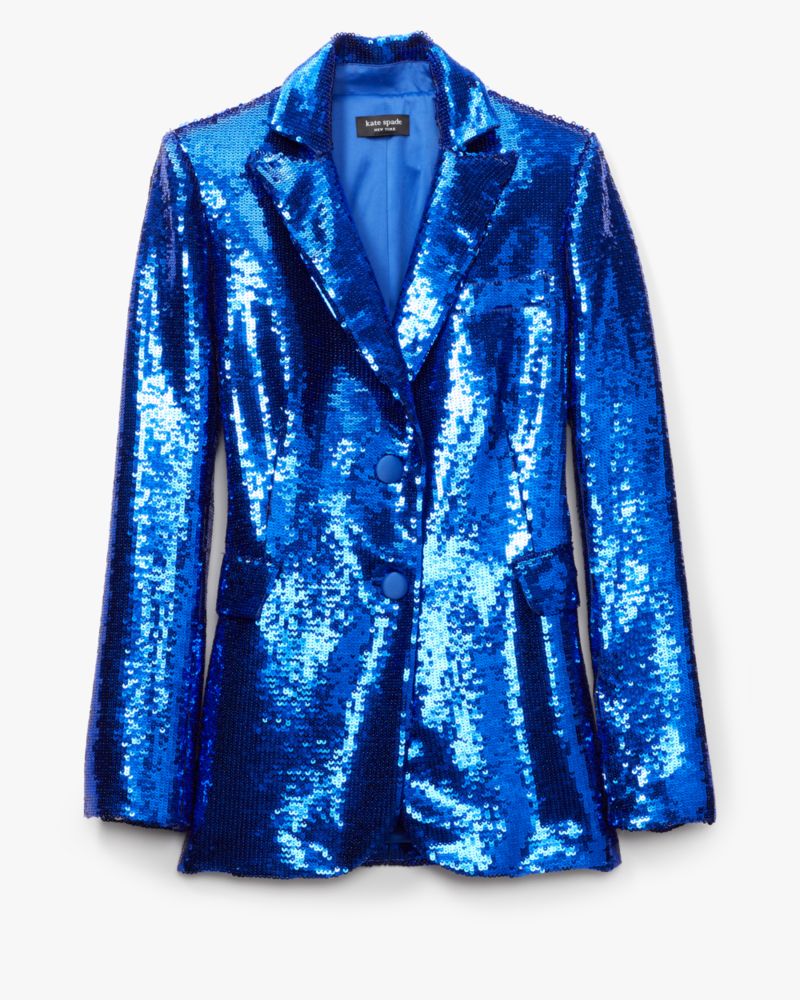 Blue sequin blazer on sale womens