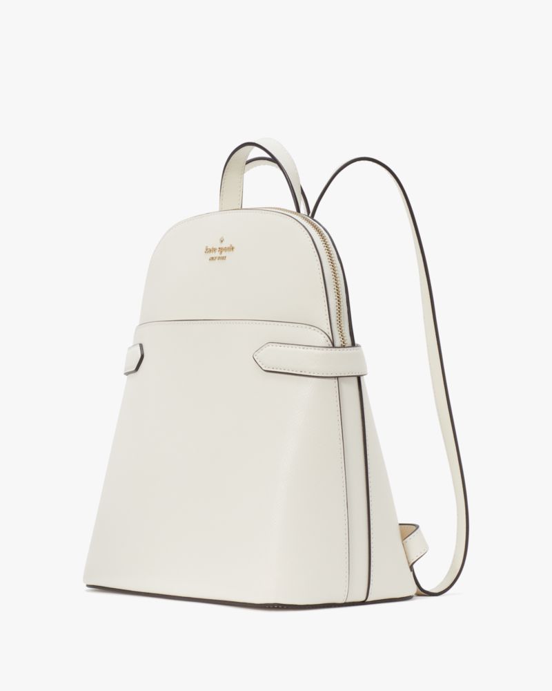 Kate Spade,Staci Medium Dome Backpack,Lining Leather,Backpack,Metal,Logo,Lined,Casual,Cream