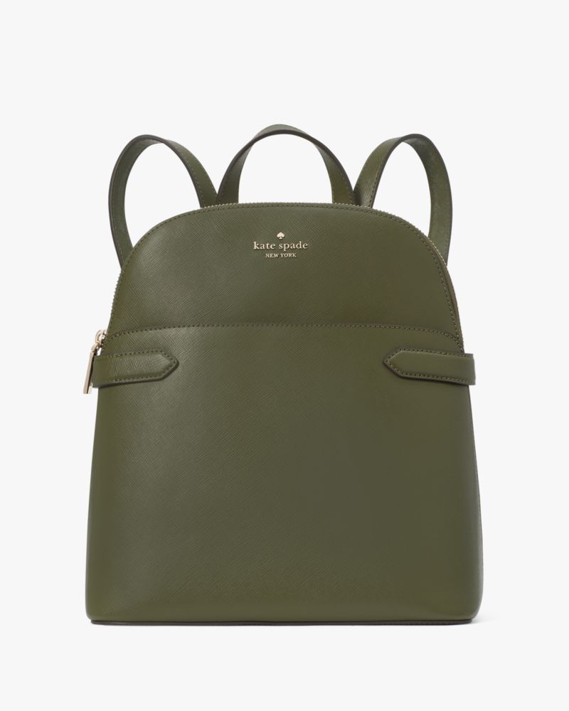 Kate Spade,Staci Medium Dome Backpack,Lining Leather,Backpack,Metal,Logo,Lined,Casual,